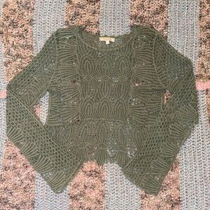 Rebellion Sage Green Crochet Top